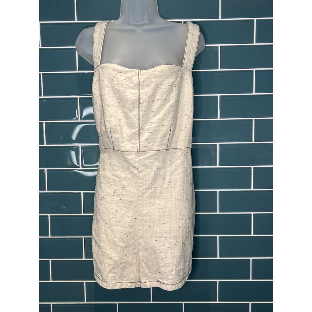 URBAN OUTFITTERS HANNAH CREAM BLACK XL DOLPHIN HEM CRISS‎ CROSS STRAPS ROMPER